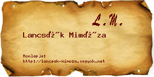 Lancsák Mimóza névjegykártya